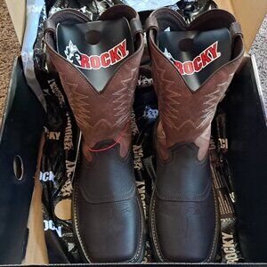 Rocky's Leather Cowboy Boots Youth Size 7M Brand New in the box